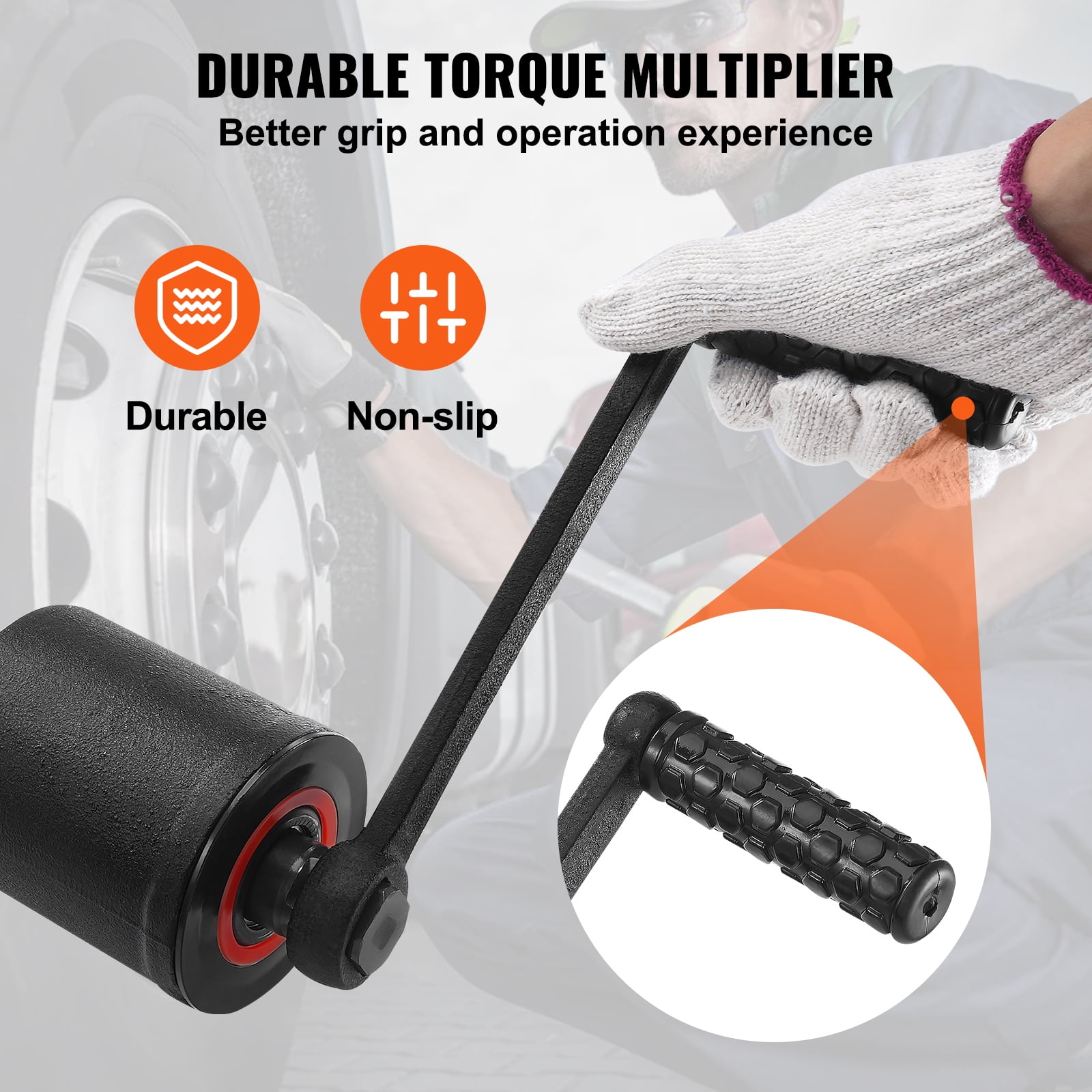 KFFKFF Torque Wrench, 1" Drive Heavy Duty Torque Multiplier Wrench with 4 Sockets (21-41mm), Drive Lug Nut Wrench/Multiplier Heavy Duty Torque Multiplier Wrench Set, 1:64 6,800N.m Lug Nut Remover