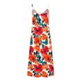 thumbnail image 4 of Ovzne Robes pour Femmes Robe d'Été Robes pour Femmes Imprimé Sans Manches Col Rond Robe Décontractée Longues Robes de Printemps Imprimée Liquidation, 4 of 5