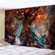 thumbnail image 5 of Tapiz de bosque de fantasía Tapiz de árbol de la vida Tapiz pagano Tapices de paisaje Planta natural Tapiz trippy Tapiz estético del mundo de cuento de hadas 90 * 73 CM para sala de estar Dormito, 5 of 5