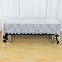 Efavormart 60"x108" Premium Lace White Rectangular Oblong Tablecloth For Banquet Party Wedding Event Home Decoration