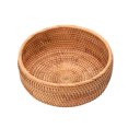 thumbnail image 3 of Handmade Round Fruit Candy Wicker Basket Organizer Wicker Basket Weaving Storage Holder Dining Bowl, 3 of 6