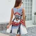 thumbnail image 6 of Christmas Penguin Dress Fashion Beach Long Dresses Female Party Printed Sundress, 6 of 7