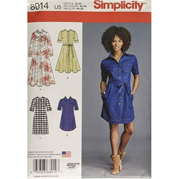 Simplicity Misses' Size 16-24 Shirt & Dress Sewing Pattern