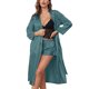 thumbnail image 1 of Pijamas mullidas Gibobby para mujer camisón de lencería de Satén sexy 3 piezas Verde M, 1 of 4
