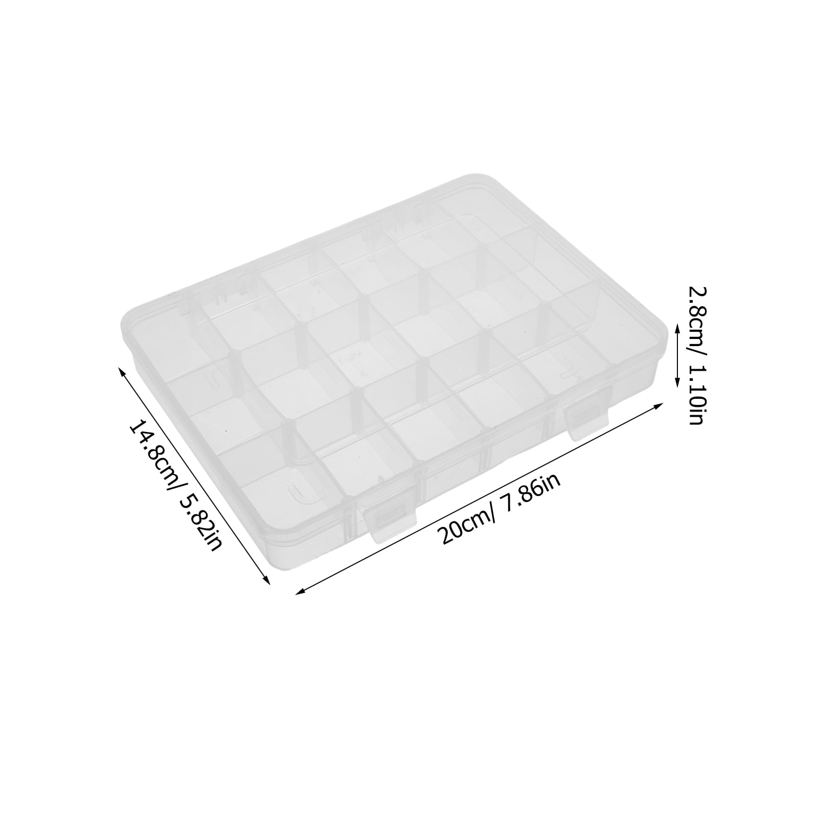 LABSERRON Grids Bead Organizers Small Parts Organizer Transparent 4Pcs