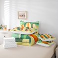 thumbnail image 4 of Sports Twin Comforter Set 7 Pieces Beach Theme Bedding Comforter Sets, Beige Orange Teal Bed in a Bag Surfboard Print Bedding Set, Ocean Wave Sea Shell Bed Sheets Set Room Decorative, 4 of 4