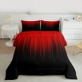 thumbnail image 2 of Manfei Gradient Red Bedding Comforter Set 2pcs, Geometric Neon Lights Twin Comforter Sets, Modern Abstract Black Bedding Set, Microfiber Bedroom Decor, 2 of 8