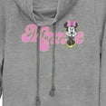 thumbnail image 2 of Junior's Minnie Mouse Distressed Retro Logo Cowl Neck Sweatshirt Gray Heather 2X Large, 2 of 4
