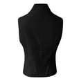 thumbnail image 5 of Duoif Waistcoat Women, Women's V Neck Button up Sleeveless Cardigan Shirt Vest Small Suit Vest Tops for Women Black S, 5 of 9