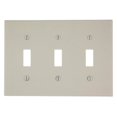 thumbnail image 1 of Leviton 3Gang Toggle Device Switch Wallplate Standard Size Thermoset Device Mount 78011 Light Almond, 1 of 1