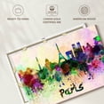 thumbnail image 6 of Elephant Stock Paris Skyline Colors Wall Art - Horizontal Canvas Wall Art - Living Room Wall Decor - City Canvas - Green And Purple Decor - 30" x 20", 6 of 8