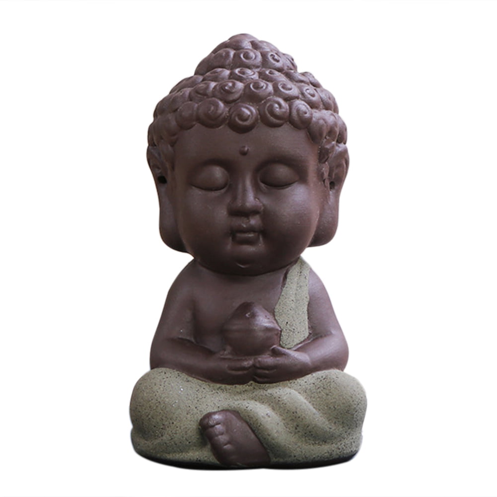 Home Decor Buddha Statue Buddhism Sculptures Small Monks Figurine Tea Pet 