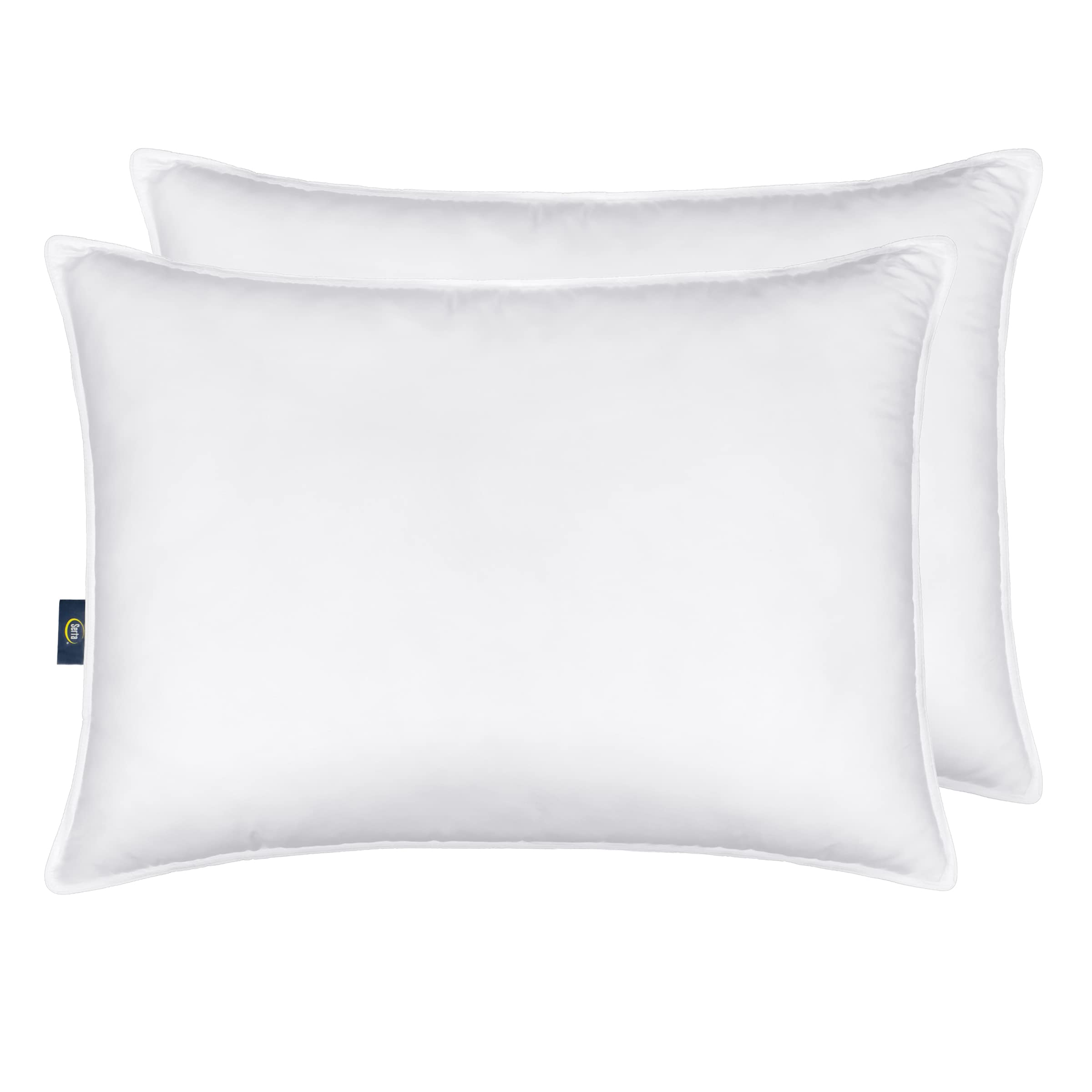 Down Illusion Soft Medium Bed Pillows for Side Stomach Back Sleepers 2 Pack Queen White Hypoallergenic Comfort