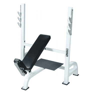 STS Olympic Incline Bench Press With Racks, White