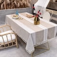 thumbnail image 2 of Table Cloth Rectangular Linen Cotton Vintage Decoration Table Cover Cloth Tablecloth Rectangle 140x180 cm for Kitchen Table, 2 of 4