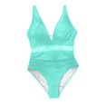 thumbnail image 4 of Baqcunre Fashion-Forward Split Flower Print Swimsuit - Large Cutouts for Summer Beach, 1 Pc Swimsuit Mint Green M, 4 of 5
