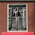 thumbnail image 6 of 1pc 2D flat banners Halloween wooden window frame skull pattern door and window banner, Halloween skull window sticker, suitable for doors and windows, 6 of 6