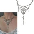 thumbnail image 2 of SIEYIO Punk Style Thorns Stab Collar Metal Chain Safety Spur Necklace Hiphop Rock Choker for Women Men Cool Gothic Jewelry, 2 of 4