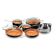 Gotham Steel Nonstick Pots and Pans 10 Piece Kitchen Ceramic Cookware Set Cooking Frying Skillet Sauce Pan Gray