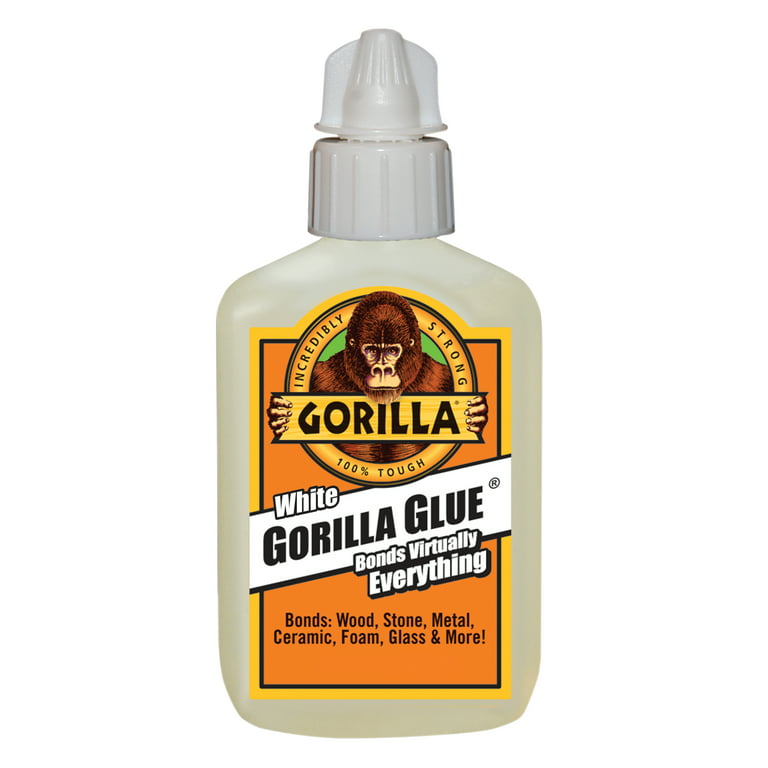 Gorilla Glue Brand White Waterproof Polyurethane Glue, 2 Ounce Bottle