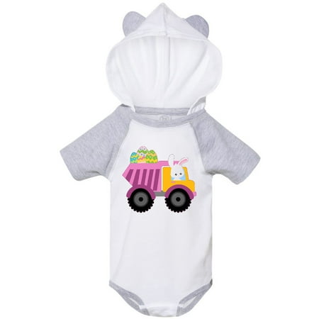 

Inktastic Easter Bunny in Dump Truck Delivering Easter Eggs Gift Baby Boy or Baby Girl Bodysuit