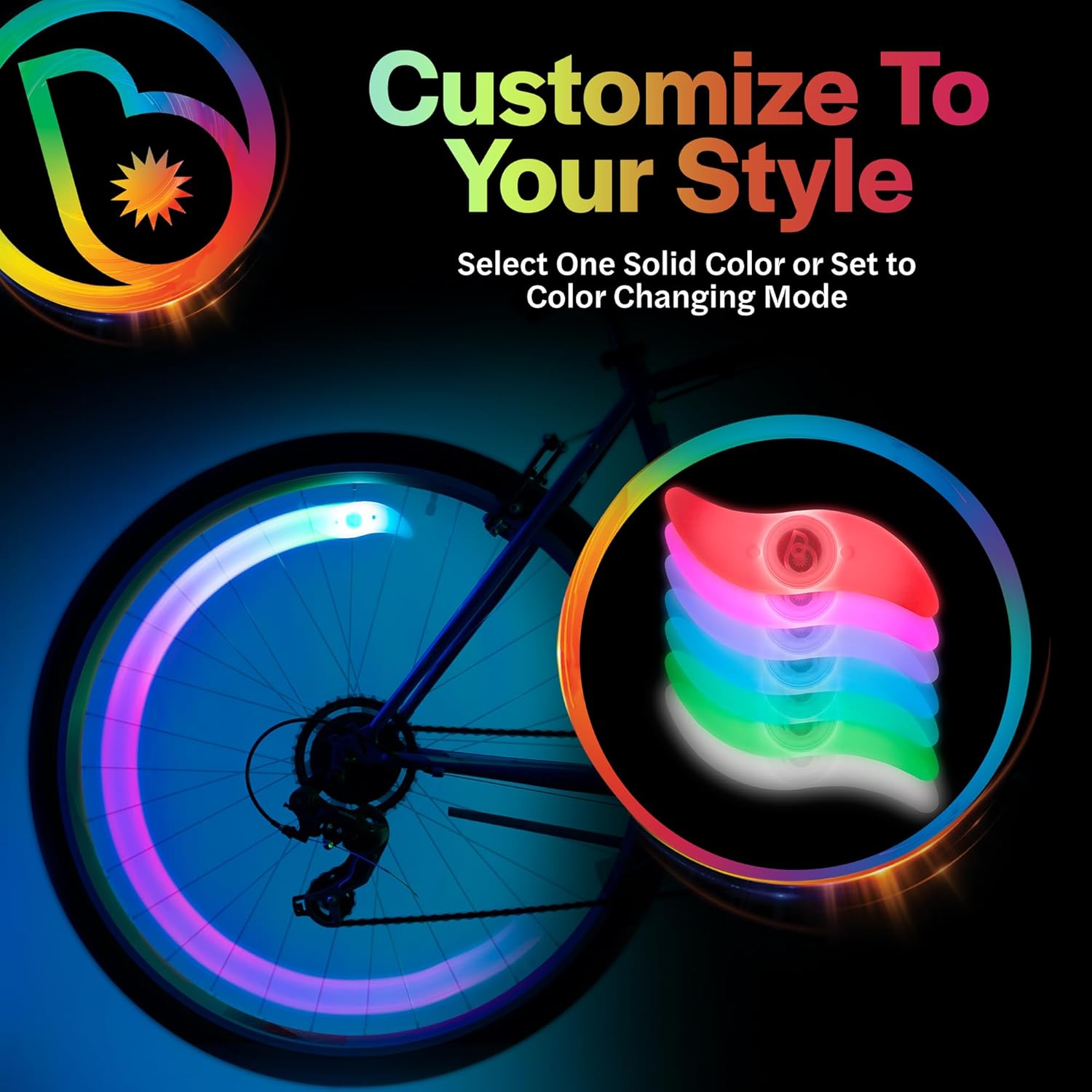 Spoke Brightz Color Morphing LED Bike Spoke Light 2-Pack photo 3