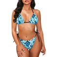 thumbnail image 4 of Suhoaziia Hibiscus Flower Triangle Bikini Sets Dupes Skin-Friendly Beachwear Swimsuits,Two Piece Crisscross Lace Up String Sexy Bathing Suit for Summer Size L, 4 of 6