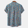 thumbnail image 3 of Camisa hawaiana de manga corta con cuello levantado para la playa para hombre, camisas informales con botones estampadas de verano Pompotops oipoqjl48627, 3 of 5