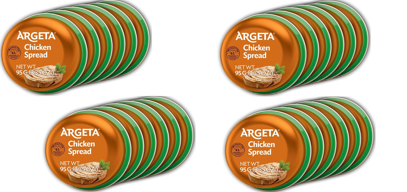 Argeta Pate Spread Chicken Each 3.35oz (6 PACK) SET OF 4 Total 24