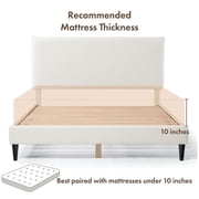 Bowery Hill Modern Boucle Fabric Mattress Ready Queen Bed in White