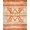 Orange Ivory, Pattern 1, variant on ODIKA 8'x10' Washable Area Rug Non-Shedding, Easy Care, Geometric Abstract Interlocking Vintage Distressed Mid Century for King Size Bedroom Under Bed, Master Suite