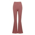 thumbnail image 7 of kpmatpey Lounge Pants for Women High Elastic Waisted Bell Bottom Solid Color Comfort Ribbed Trousers, 7 of 7