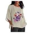 thumbnail image 2 of Chemises pour Femmes, Blouses pour Femmes, Mode Décontractée Alzheimer Manches 3/4 Imprimées en Coton Ample, 2 of 4
