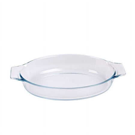 

Clear Pie Pan Glass Baking Dish Baking Plate Roasting Cheese Pan with Double Handle