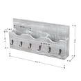 thumbnail image 5 of Rustic Wall-Mounted Wood with 6 Key Hooks Key Newspaper Letter Holder Decor,White, 5 of 5