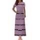 thumbnail image 5 of Vestido Corto de Verano de la Moda de las Mujeres Impreso de Manga Corta Cuello Redondo Tobillo de Longitud Vestido Casual, 5 of 6
