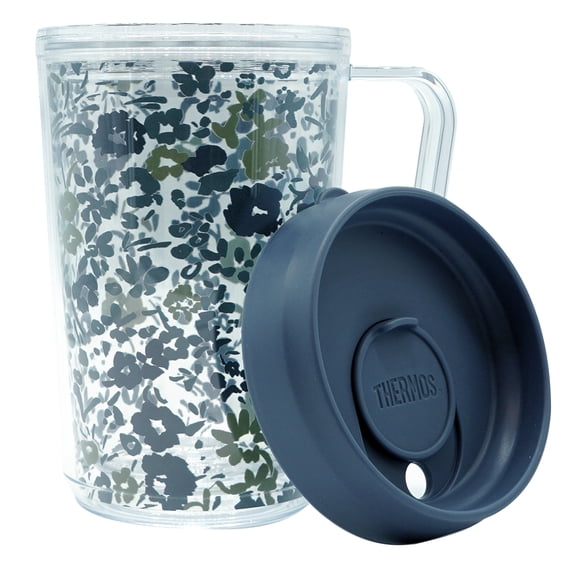Thermos 16 oz. Double Wall Desk Mug with Slide Lock Lid - Watercolor Floral