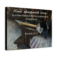 thumbnail image 3 of Scripture Canvas Iron Sharpeneth Iron Proverbs 27:17 Christian Wall Art Bible Verse Print Ready to Hang, 3 of 12