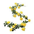 thumbnail image 2 of Vignes de Roses Artificielles pour Déco de Mariage, Guirlande de Roses en Plastique Réaliste, Jaune, JKODE, 2 of 6