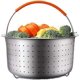thumbnail image 2 of Promoción de invierno, cesta para vaporera, cesta para vaporera de verduras de acero inoxidable 304, cesta para vaporera de arroz, olla a presión, 2 of 4