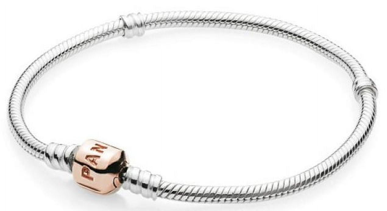 Free Shipping! Moments Silver Bracelet with Rose Clasp - 18 Free Shipping! Moments Silver Bracelet with Rose Clasp - 18