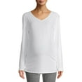 thumbnail image 4 of Time and Tru Women's Maternity Long Sleeve V-Neck T-Shirt, 4 of 6
