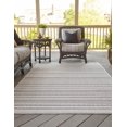 thumbnail image 4 of Unique Loom Outdoor Striped Collection Area Rug - Maia (10' x 13' 1" Rectangle Beige/Black), 4 of 12