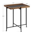 thumbnail image 2 of Kate and Laurel Macabe Industrial Modern Wood and Slate Side Accent Table with Black Iron Metal Base, Rustic Brown Finish, 2 of 7