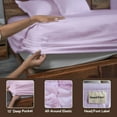 thumbnail image 3 of Home Prides 100% Cotton Queen Sheets Set, 500 Thread Count, Luxury Soft Sateen 4-Piece Bedding Set, 15" deep pocket, OEKO-TEX Certified Bed Sheets, Light Lilac Pink, 3 of 8