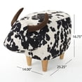 thumbnail image 2 of Alvantor Animal Ottoman Footrest Modern Velvet Cow-Shaped Ottoman for Living Room, Bedroom Black, 2 of 7