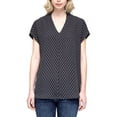 thumbnail image 1 of Pleione Henley Blouse Print Shirt With Front Chest Pocket, Comma Print, XX-Large, 1 of 7