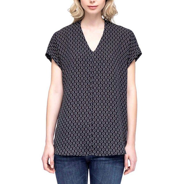 Pleione Henley Blouse Print Shirt With Front Chest Pocket, Comma Print, XX-Large
