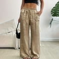 thumbnail image 2 of DHFJKG Metallic Pants For Women Glitter Drawstring Waist Loose Fit Wide Leg Trousers Summer Going Out Clothes Comfortable Trousers, 2 of 7