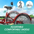 thumbnail image 3 of MOPHOTO Adult Tricycles 3 Wheel 7 Speed Trikes, 26 inch with Big Basket for Shopping, Picnics Exercise Men's Women's Seniors's Cruiser Bike, 3 of 8